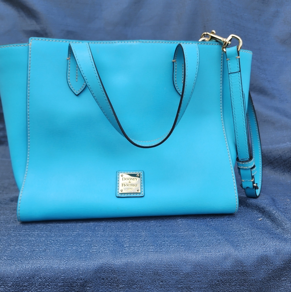 Dooney and Bourke leather Ridge Satchel in tiffany blue